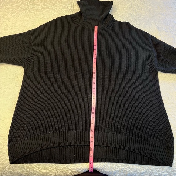 J. Crew Women’s Ribbed cotton-blend relaxed turtleneck sweater XL Black NWT - Picture 8 of 9